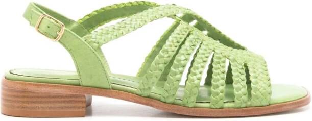 Sarah Chofakian Leren sandalen Groen