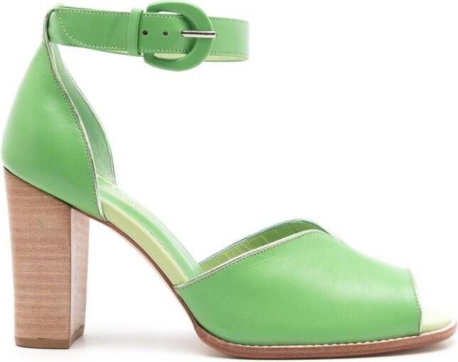 Sarah Chofakian Lorraine leren sandalen Groen