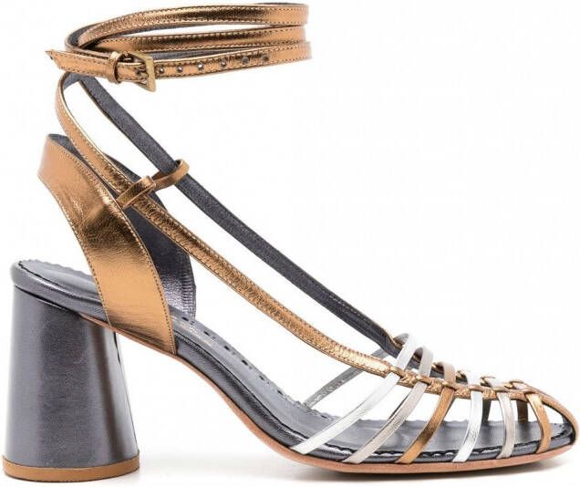 Sarah Chofakian Lupita sandalen met metallic bandjes