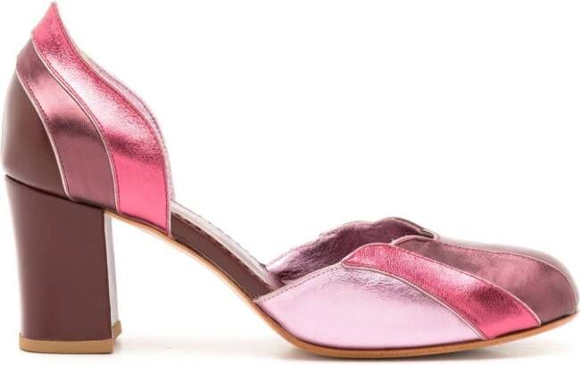 Sarah Chofakian Lygia 60mm leren pumps Roze