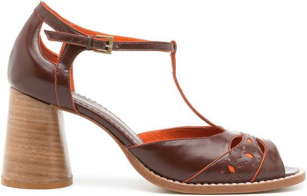 Sarah Chofakian Manchester sandalen met hoge hak Bruin