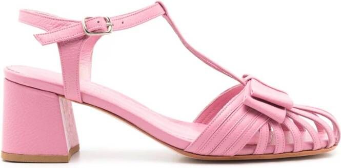 Sarah Chofakian Marly leren sandalen Roze