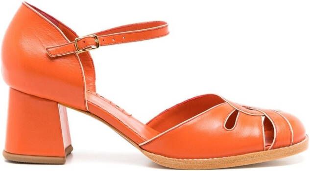 Sarah Chofakian Melaine uitgesneden sandalen Oranje