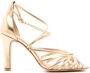 Sarah Chofakian Miuccia leren sandalen Goud - Thumbnail 1