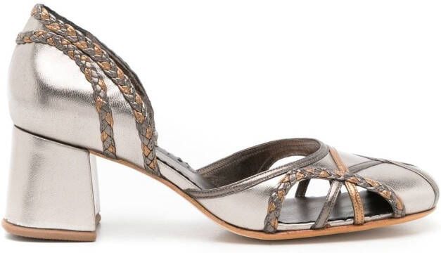 Sarah Chofakian Molly leren pumps Metallic