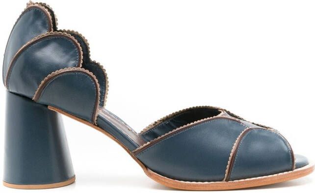 Sarah Chofakian Pattrice sandalen met gewelfde afwerking Blauw