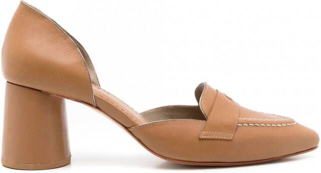 Sarah Chofakian Perry pumps met puntige neus Bruin