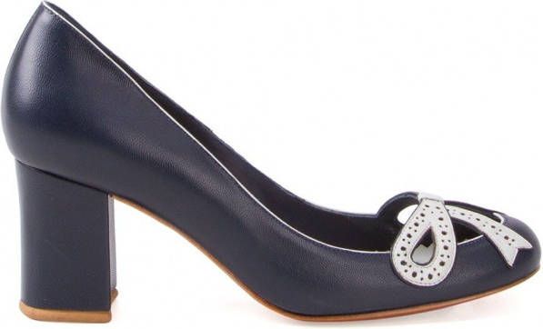 Sarah Chofakian pumps met chunky hak Blauw