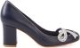 Sarah Chofakian pumps met chunky hak Blauw - Thumbnail 1