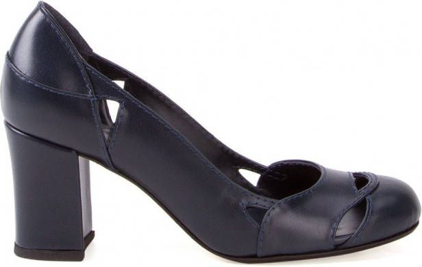 Sarah Chofakian pumps met chunky hak Blauw