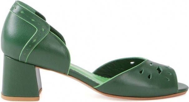 Sarah Chofakian chunky heel pumps Groen