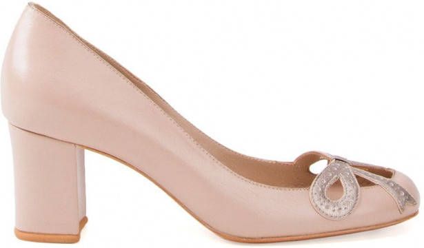 Sarah Chofakian pumps met chunky hak Beige