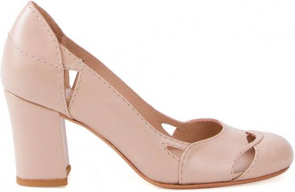 Sarah Chofakian pumps met chunky hak Beige