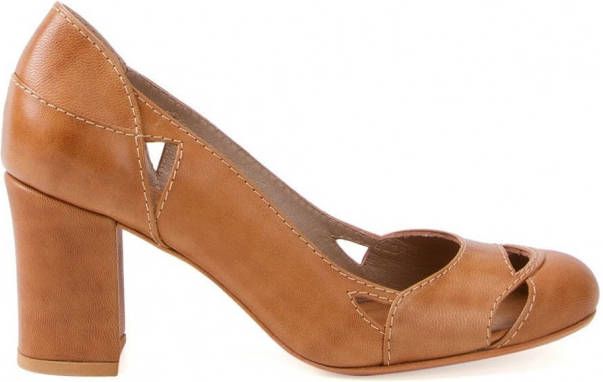 Sarah Chofakian pumps met chunky hak Beige