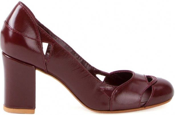 Sarah Chofakian pumps met chunky hak Rood