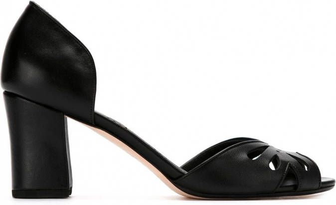 Sarah Chofakian pumps met open teen Zwart