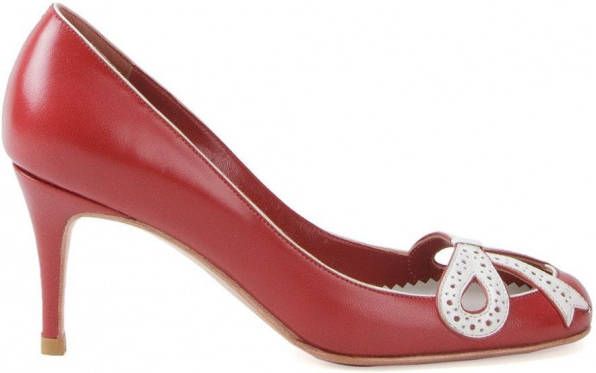 Sarah Chofakian pumps met ronde neus Rood