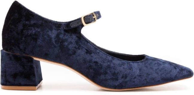 Sarah Chofakian Pumps met vierkante neus Blauw