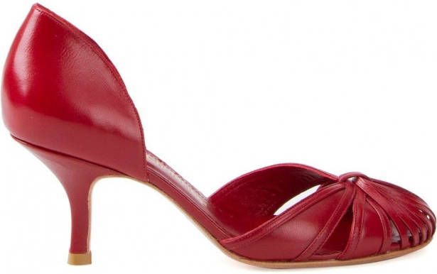 Sarah Chofakian ronde pumps Rood