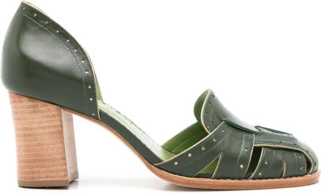 Sarah Chofakian Scarpin Colette leren pumps Groen