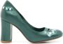 Sarah Chofakian Scarpin Moulins leren pumps Groen - Thumbnail 1