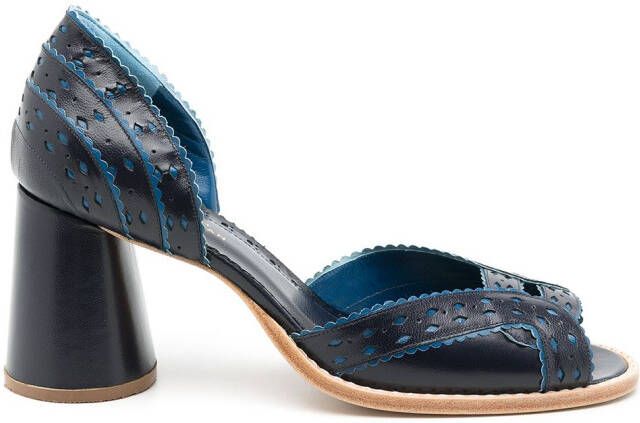 Sarah Chofakian Secret Garden pumps met open neus Blauw