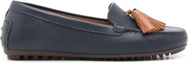 Sarah Chofakian Severine leren loafers Blauw