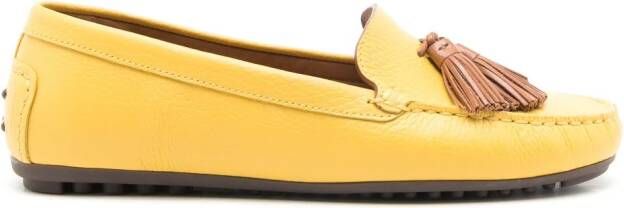 Sarah Chofakian Severine leren loafers Geel