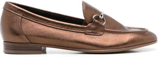 Sarah Chofakian Siena Oxford loafers met metallic-effect Bruin