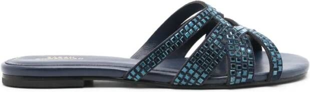 Sarah Chofakian Slippers met studs Blauw