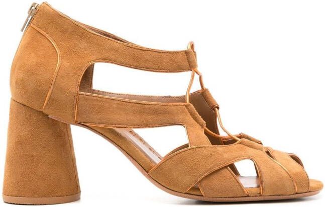 Sarah Chofakian Taylor sandalen met veters Bruin