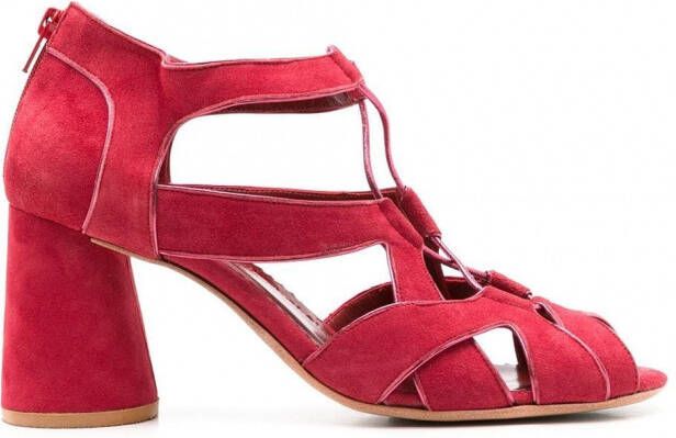 Sarah Chofakian Taylor sandalen met veters Rood