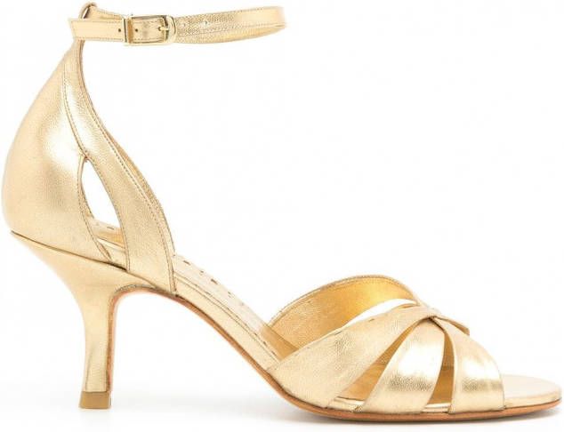 Sarah Chofakian Tunnel metallic sandalen Goud