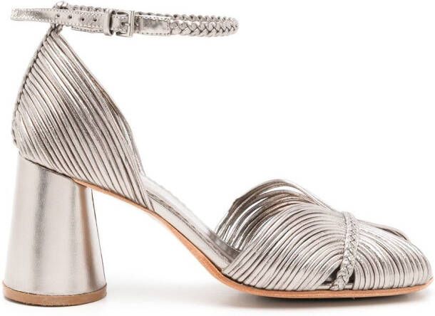 Sarah Chofakian Twiggy metallic sandalen Zilver