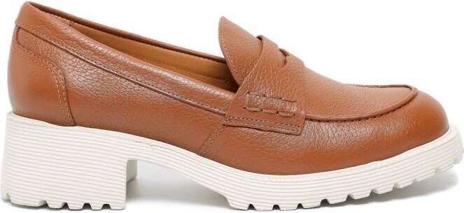 Sarah Chofakian Ully loafers met ronde neus Bruin