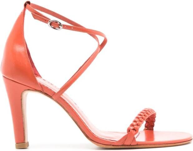 Sarah Chofakian Windsor sandalen met gevlochten bandje Oranje