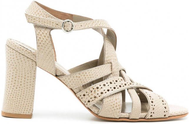 Sarah Chofakian York sandalen met hoge hak Beige