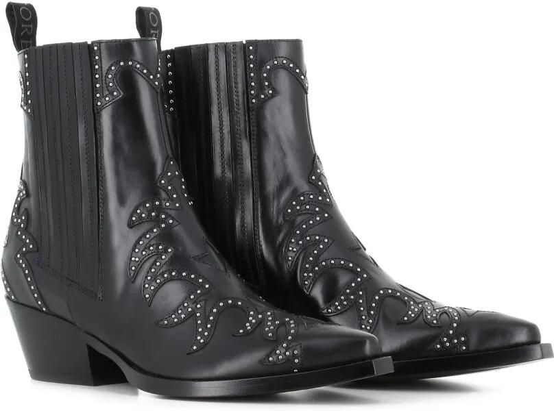 Sartore 50mm leren laarzen met studs Zwart