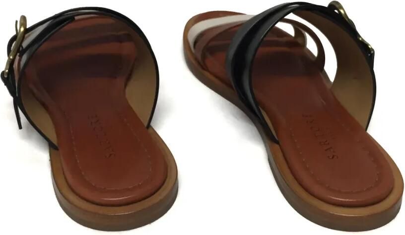 Sartore Leren slippers met gesp Bruin - Foto 2