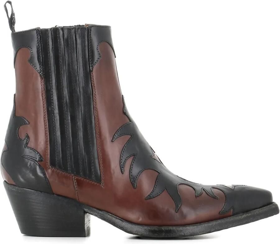 Sartore SR3651 leren laarzen met vlammenpatroon Bruin