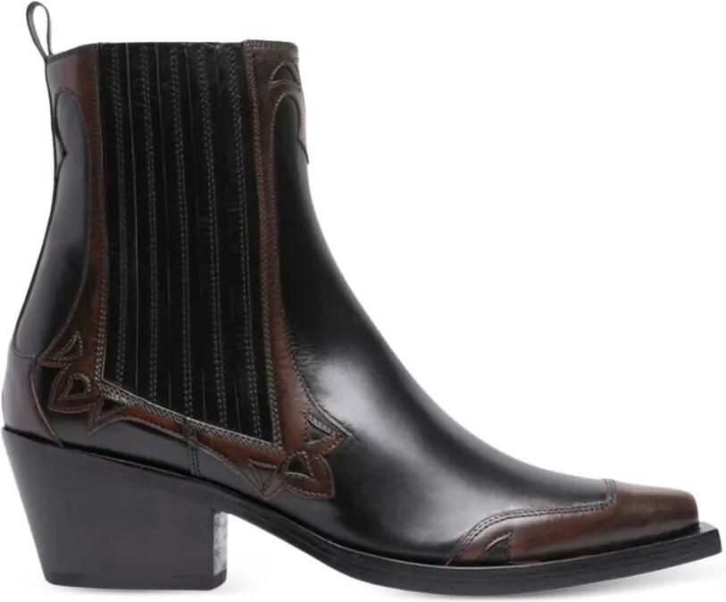 Sartore Tweekleurige cowboylaarzen Zwart