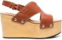 Sartore Toscano sandalen met sleehak Bruin - Thumbnail 1