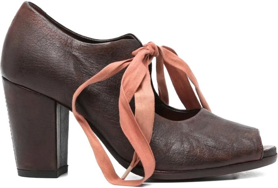 Sartori Gold 70 mm pumps met open neus en veters Bruin