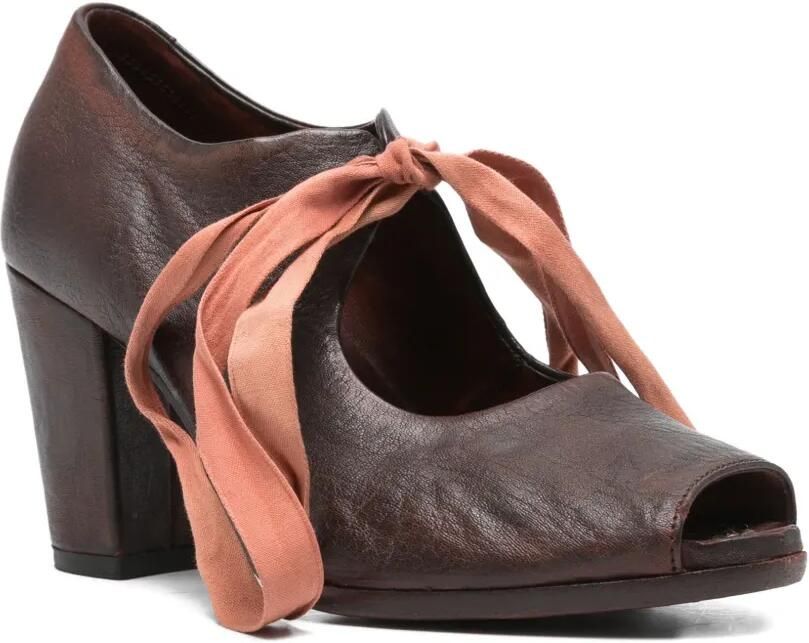 Sartori Gold 70 mm pumps met open neus en veters Bruin - Foto 3