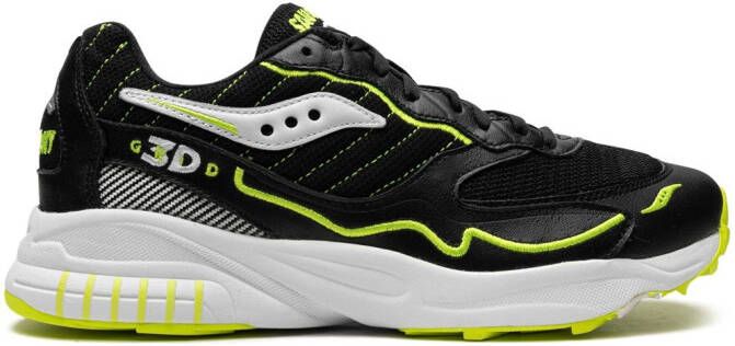 Saucony "3D Grid Hurricane Acid Yellow sneakers" Zwart