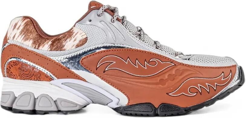 Saucony Progid V2 Space Cow embroidered panelled sneakers Bruin