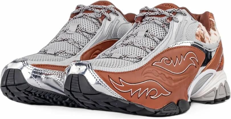 Saucony Progid V2 Space Cow embroidered panelled sneakers Bruin - Foto 2