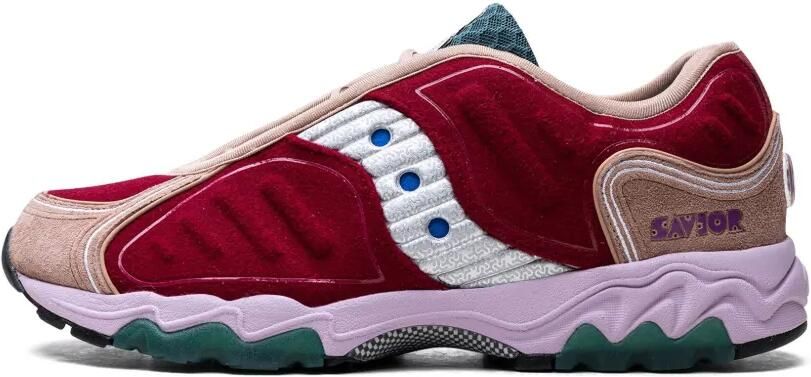 Saucony x Jae Tips Matrix "Burgundy Tan Multicolour" sneakers Rood