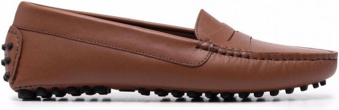 Scarosso Ashley leren loafers Bruin