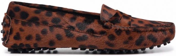 Scarosso Ashley loafers met luipaardprint Bruin